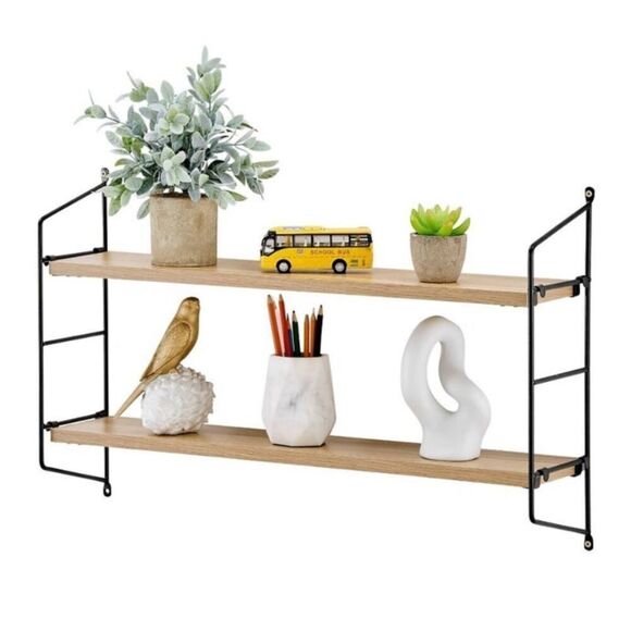 Danya B. - 24.5" x 15.75" Severini Floating Bracket 2 Tier shelf - Picture 1 of 12
